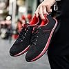 Nidddiv Shoes Women's Neon Lacing Breathable Sports Rune Pairs Outdoor Men Woemen Mesh for Women Flat Shoes for Women Elegant, red, 8.5 UK #4