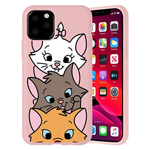 Fundas Iphone 11 Pro Max Disney ZhuoFan Funda para iPhone 11 Pro MAX, Cárcasa Silicona Rosa con Dibujos Diseño Suave Gel TPU Antigolpes de Protector Piel...