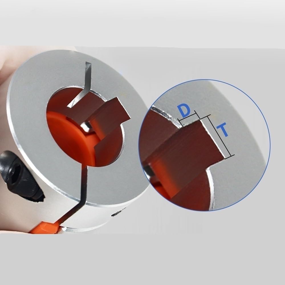 D20L30 - Acoplador de eje flexible, 20 mm de diámetro, 30 mm de longitud, conector de motor de 2 mordazas para codificadores, orificio de 4 a 10 mm, (4 x 8 mm)