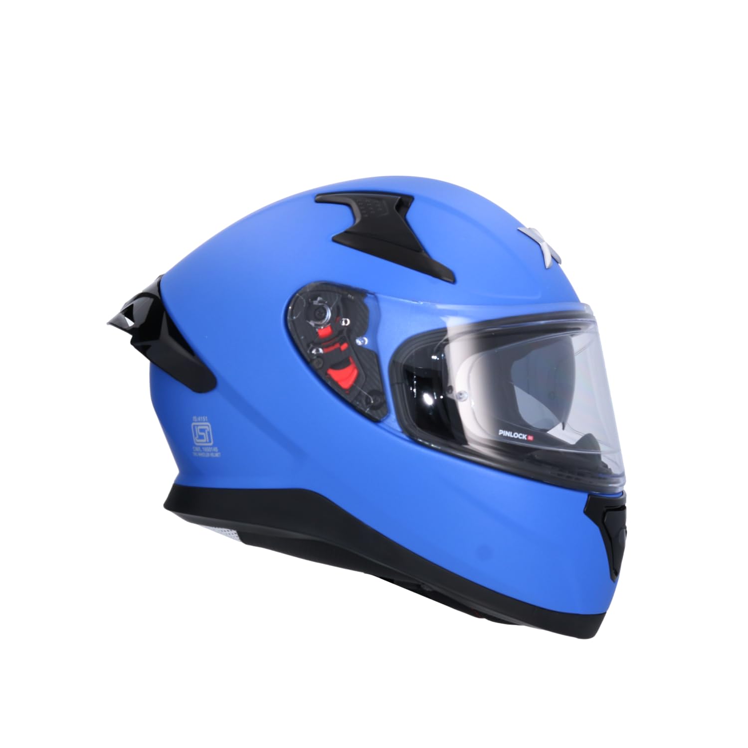Casco AXOR Apex Solid Casco Integral de Moto Azul Mate con Pantalla Extra y Lente Solar, Diseño Deportivo, Talla XXL