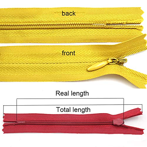 Estrattore Ziper, fissatore di cerniere, Sliders Zipper,Sewing Zips,Ended Zip Fasteners,10 pieces 3# Invisible Zippers Nylon Coil Tailor Zipper for sewing fabric accessories(K,45 cm)