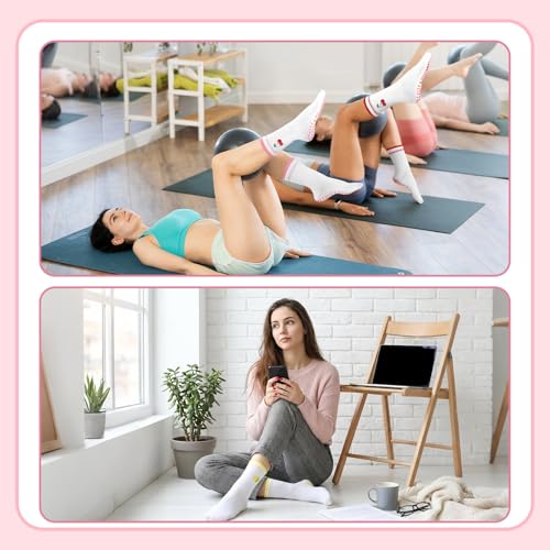 Image of Pilates Grip Yoga Socks for Women Cute Non Slip Socks