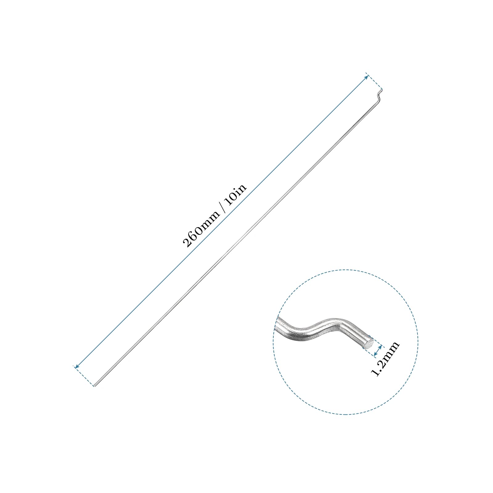 Tiges Pousser-Tirer Z 1.2 X 260mm – 10 Pièces Acier Inox Pour Modèles RC Avion, Bateau, Voiture