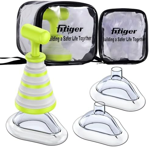 Choking Rescue Device, Anti Choking Device for Baby and Adults, Fitiger FoldPumpVac Airway Suction Device, First Aid Kit for Children and Adults - Home Kit