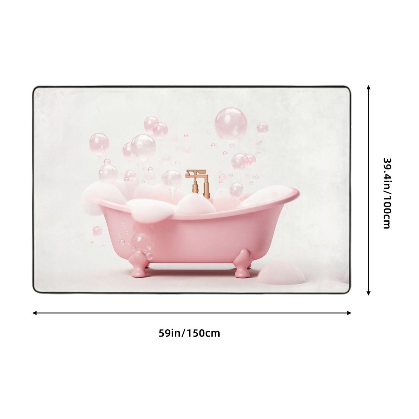 Tapis décoratif pour salon, salle de bain – Joli tapis antidérapant lavable pour chambre à coucher, chambre à coucher, salon – 0,9 x 1,5 m – 152,4 x 99,1 cm