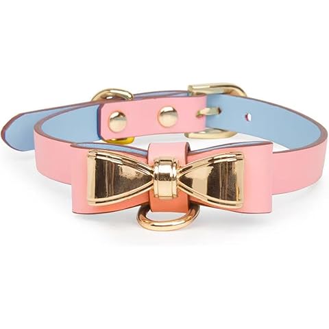 Women's Premium Leather Choker Necklace, Gold Bow Adjustable White Prismatic Leather Choker for Women, Gothic Western Daily Wear Jewelry