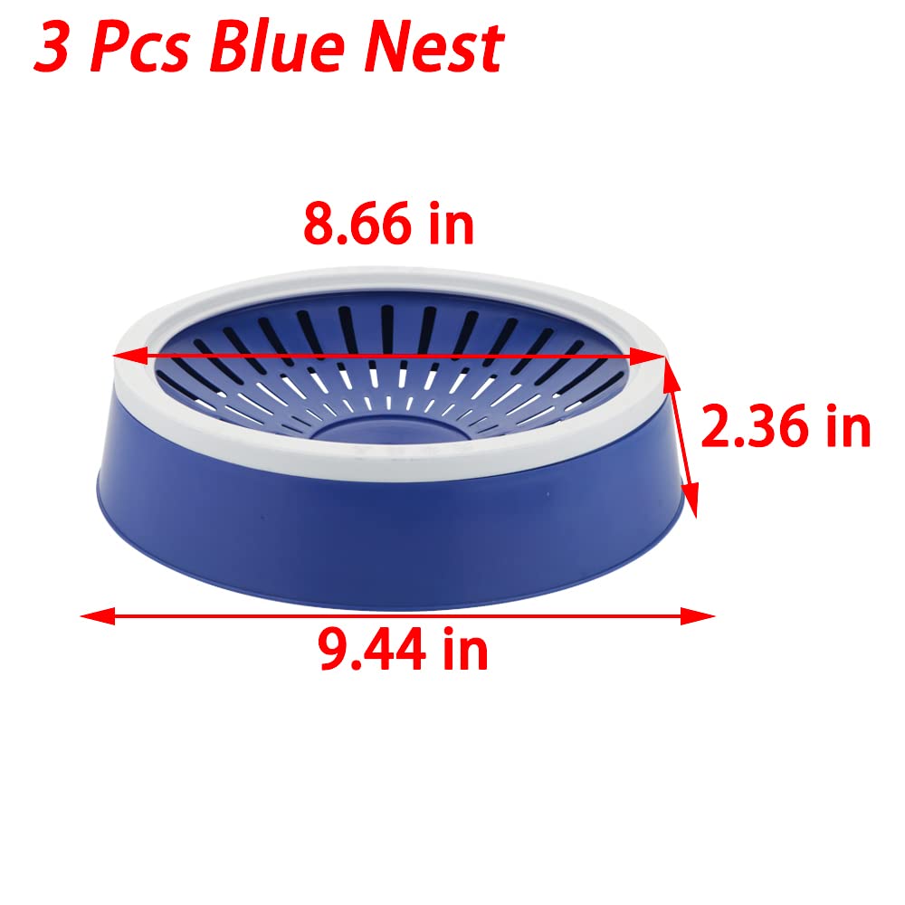 VTurboWay Lot de 6 nids à pigeons en plastique pour petits oiseaux (Bleu et Vert)