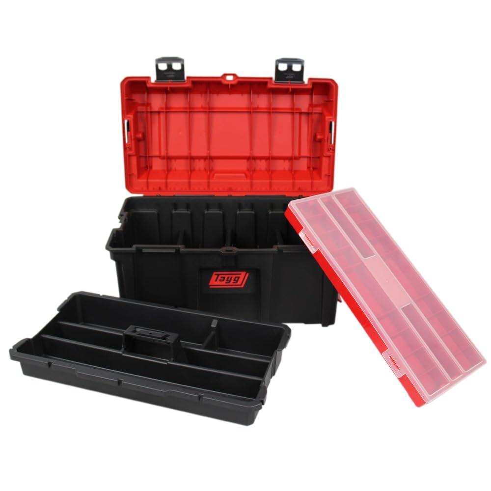 Tayg Caja Herramientas con Ruedas - Taller Modular, Carro Herramientas, Organizador Herramientas, Sistema Modular Apilable, Carro Herramientas Vacio, Cierres Metalicos, Asa de Seguridad, 500x390x770mm