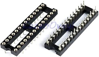 2 Pcs DIP-28 Round Hole 28 Pins 2.54MM DIP DIP28 IC Sockets Adaptor Solder Type 28 PIN 2.54 IC Connector