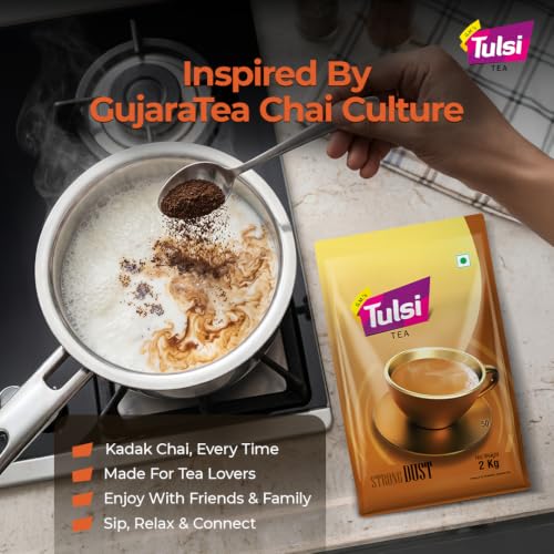 Image of Tulsi Tea Strong Dust | Premium Dust Chai Patti | Extra Strong Taste | Dhaba Style Blend For Tea Lovers Parent (2KG)