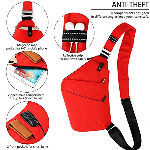 SUNSEATON Man-schoudertas, lichtgewicht crossbody-slingertas Multifunctionele rugzak voor gymschool, outdoor trekking… - Image 7