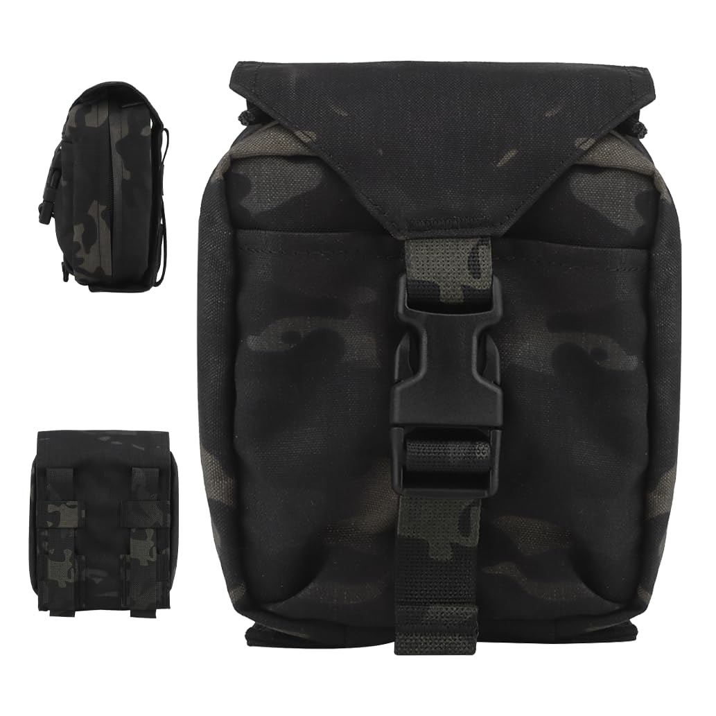 Molle IFAK - Bolsa para deportes al aire libre, juego táctico militar, liberación rápida, gran capacidad, kit de primeros auxilios, paquete de almacenamiento variado (Multicam/BK)