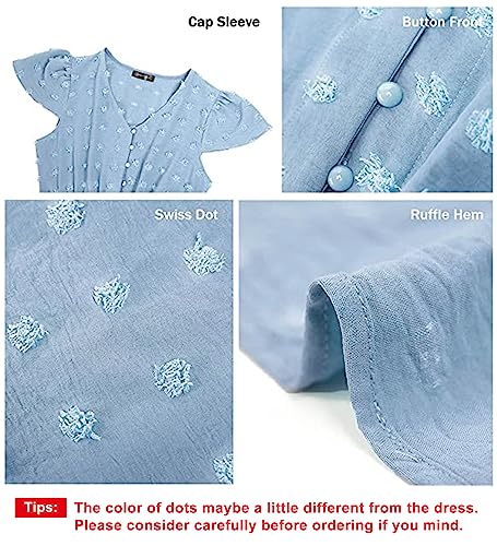 Image of PRETTYGARDEN Womens Dresses 2026 Summer Maxi Dress Boho Short Sleeve V Neck Swiss Dot Ruffle Tiered Smocked Flowy Long Dress