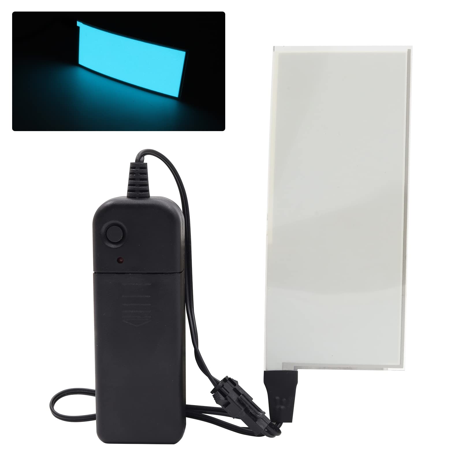 YnGia 12 * 5cm EL Panel Electroluminescent Light Sheet Decorations Light Lamp Sheet with Battery Inverter (Ice Blue)