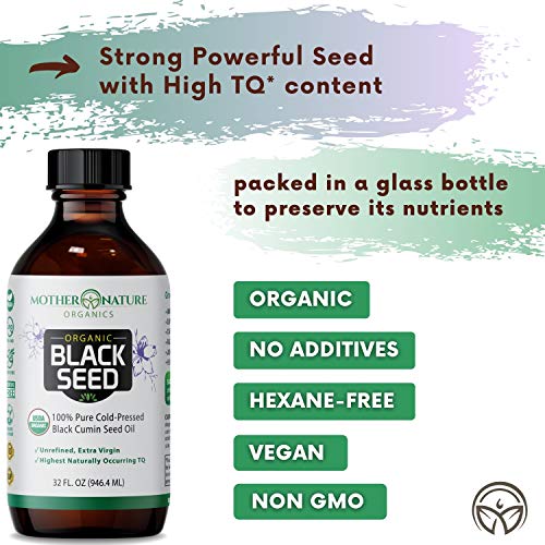 Black Seed Oil - Premium Organic Cold-Pressed Cumin Nigella Sativa (32 oz) - for Immunity Support, Joints, Digestion, Hair & Skin - Extra Virgin, Gluten-Free, Non-GMO & Vegan with Omega 3,6, & 9