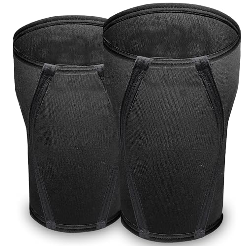 IBRO Premium 7MM Knee Sleeves (Pair) for Weightlifting & Powerlifting, Ultimate Compression Support & Injury Prevention - Squats, Deadlifts - for Men & Women, 1 Year Warranty, Black M - Thumbnail 7