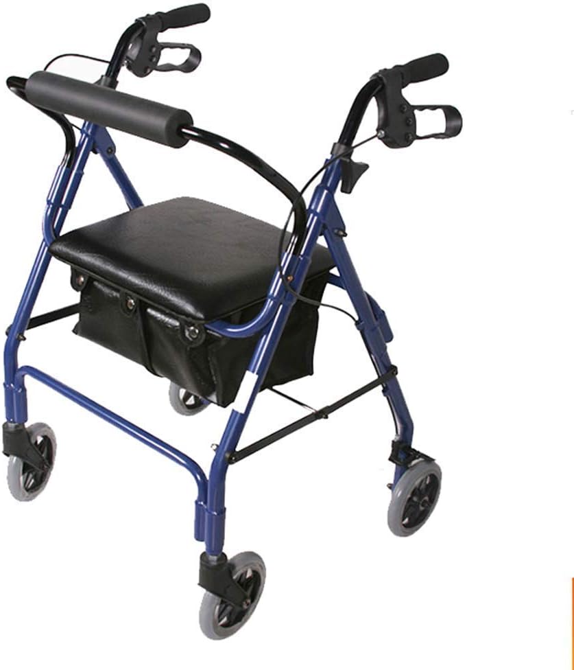 UYDJAKX 車いすウォーカー、ローラー高齢者ウォーカー ショッピングカート ソフトシート アルミニウム合金 ウォーキングフレーム