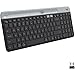Logitech K585 Multi-Device Slim Wireless Keyboard, Built-in Cradle for Device; for Laptop, Tablet, Desktop, Smartphone, Win/Mac, Bluetooth/Receiver, Compact, Easy Switch, 24 Month Battery - Graphite