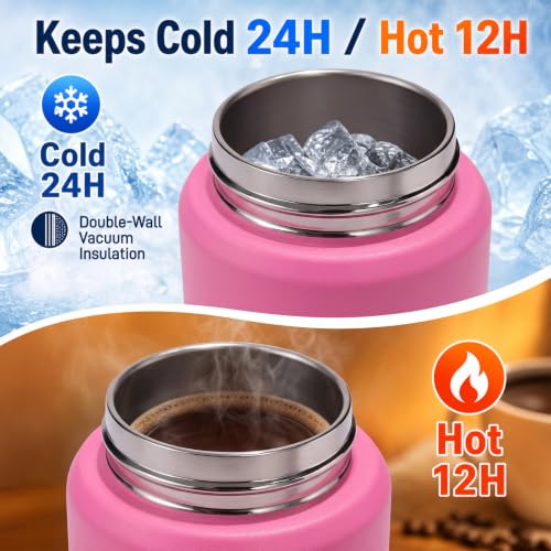 Image of Konokyo 32 oz Insulated Stainless Steel Sports Water Bottle with Straw Lid