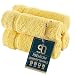 Qute Home Towels 100% Turkish Cotton Yellow Washcloths Towels Set | Super Soft Highly Absorbent | Hotel Towels Quality Quick Dry Towel Sets for Bathroom, Shower Towel, Gym (Wash Cloths - Set of 6)