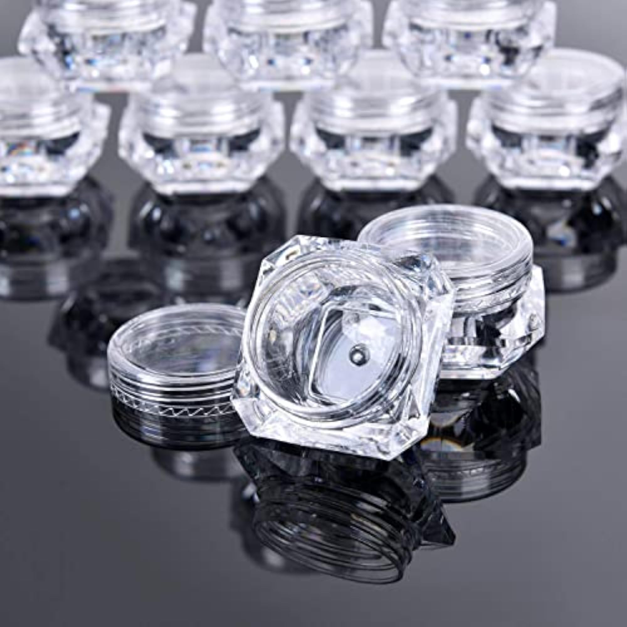 Diamond 60pcs 5grams PS Transparent Cosmetics Container