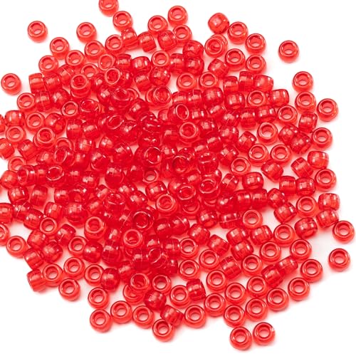 Image of Gxueshan 1000 Pcs Acrylic DIY Pony Beads 6x9mm Bulk for Friendship Bracelet Necklace Jewelry Making Earring Hair Braiding Kandi Beads Kit