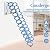 12 Steps Attic Ladder,9.5-10.17ft Folding Attic Ladder Pull Down System,Wall-Mounted Attic Stairs,Loft Ladder, Retractable Stair Ladder, Alloy Attic Access Ladder for Attics/Basements, Up to 880lbs