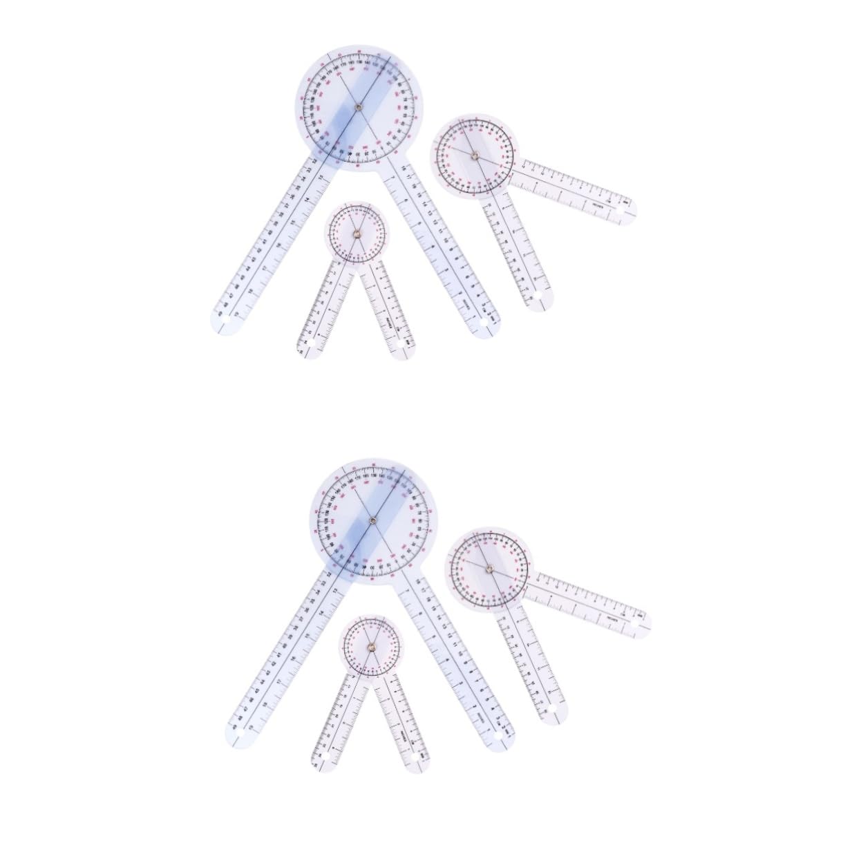 DOITOOL 2 Sets 3 Pcs Goniometer Protractor Measuring Tape Doctors Ulna and Finger