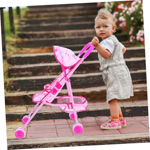 SOPOTUTU Puppenwagen mit Stabilem Metallrahmen und Einkaufskorb Kompakt Klappbar für Rollenspiele von Mädchen Ab Jahren Fördert Kreativität und Soziales Robust und Langlebig – Bild 7