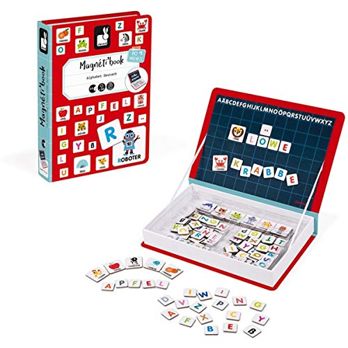 Janod J02713 Magneti’Book Alphabet Educational Game, German Version, Rot