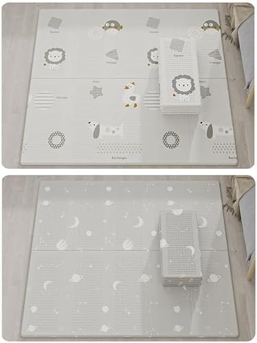 ベビープレイマット ロールタイプ ロールマット リバーシブル 180x200x2cm ベビーマット XPE材質 縁取り 軽量 厚手 折り畳み式 滑り止め 防水防汚 防寒防音 動物 可愛い 赤ちゃん 幼児用プレイマット 遊びマット 敷物 知育 クッションマッ
