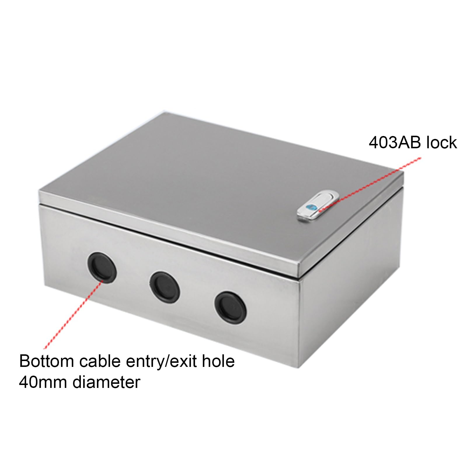 Scatola Elettrica Da Parete In Acciaio Inossidabile 304, Scatola Di Giunzione Elettrica Impermeabile, con Uscita Cavi e Fori Di Montaggio(50x40x20cm/19.7x15.7x7.9in)