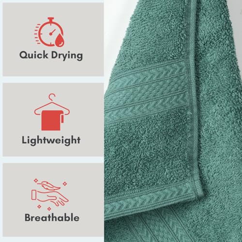 Image of Mafatlal Joy Bath Towel Large Size - Pack of 2 | 58 x 29 inch | Soft & Highly Absorbent | Quick Dry | 450 GSM | Pink N Green | Bath Towels for Men