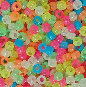 JOLLY STORE Crafts Multi Colors Glow in The Dark Pony Beads 9x6mm 500pc