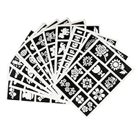 Glitzer Tattoo Schablonen,Temporäre Tattoo Schablonen, 14 Blätter 182 Stück Glitter Henna Tattoo Schablonen, Glitzertattoos Schablone für Kinder & Erwachsene Gesicht Hand Fuß Finger