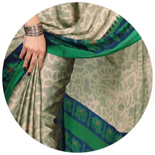 Image of MIRCHI FASHION Saree for Woman Chiffon Leaf Printed | Lightweight Daily Wear Comfortable Women's Sari with Blouse Piece (Available in 30 Styles)