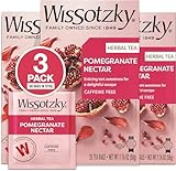 Wissotzky Pomegranate Herbal Tea (3 Pack - 60 Tea Bags) | Antioxidant Rich | Caffeine Free Tea