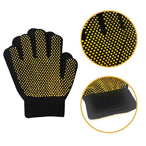 Image of EvridWear Boys Girls Magic Stretch Gripper Gloves 3 Pair Pack Assortment, Kids One Size Winter Warm Gloves Children