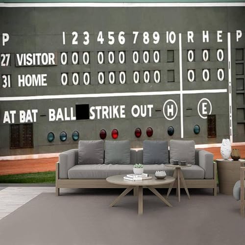 Baseball Game 3D Wall Mural, Scoreboard, 144"x100