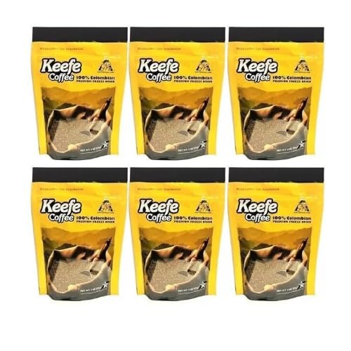 Vista 3 de Keefe Coffee 100% café liofilizado prémium colombiano bolsa sellada de 3 onzas