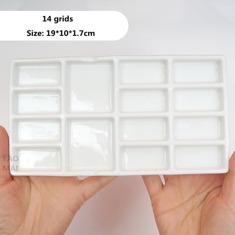 paleta akwarelowa paleta paleta prostokątna wielokolorowa biała łatwa do czyszczenia dla początkujących artystów (kolor: 14 s)