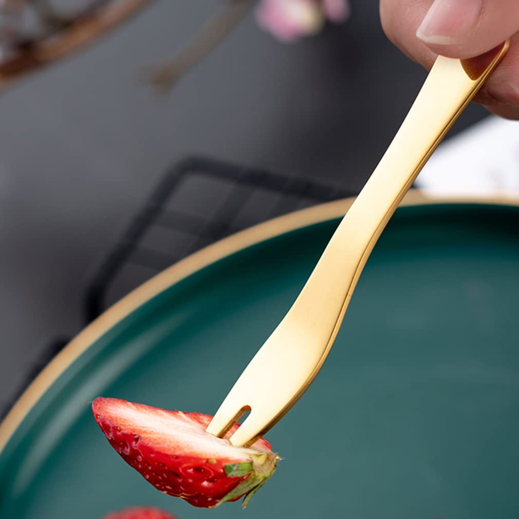 12 pièces en acier inoxydable gâteau fourchettes à fruits 10 cm fourchettes à salade ensemble cocktail apéritif dessert fourchette poli miroir facile à nettoyer