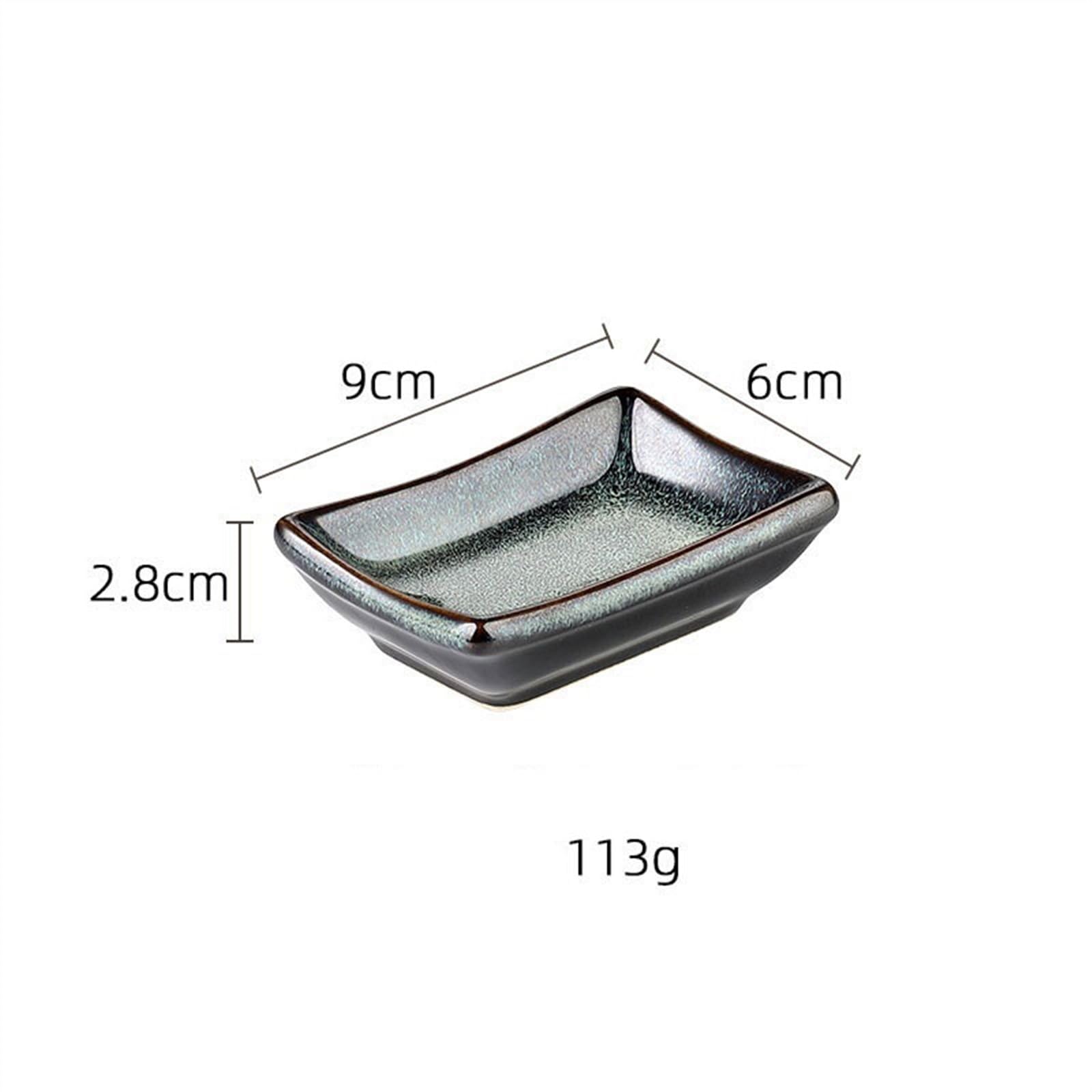 Bandeja para Servir Comida, Plato para Aperitivos, Organizador de Joyas sólido, Plato de condimentos de cerámica con Doble Compartimento, Plato Creativo para Salsas, Personalizado para el hogar