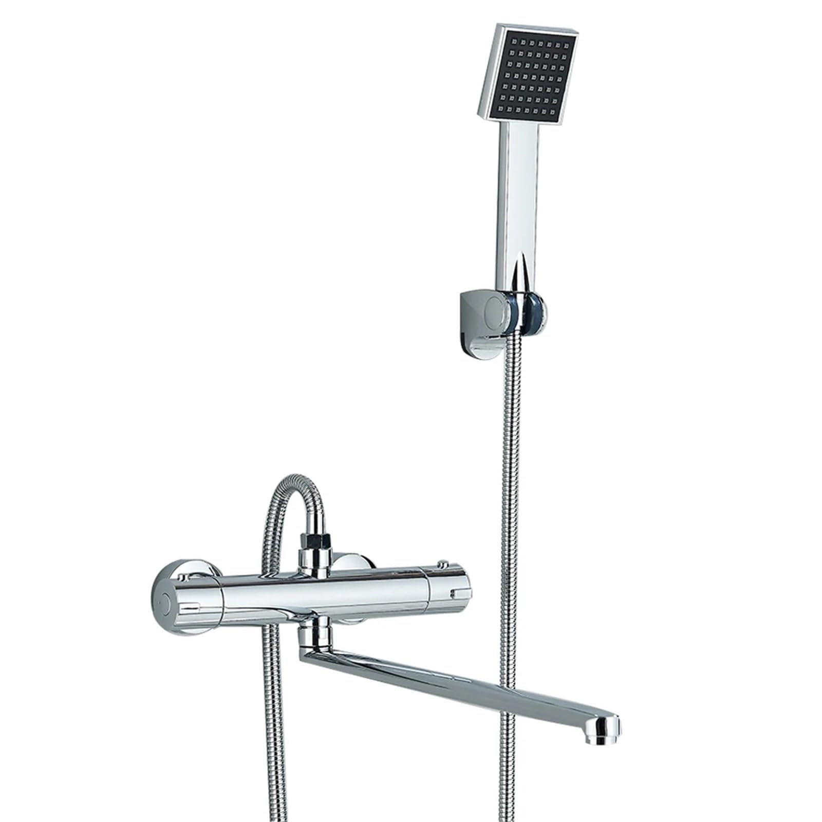Xpjyua Chrome Full Set D Thermostatic Shower Mixer Thermostatic Shower Faucet Bathroom Chrome Mixertap Thermostat Wall Mounted Bathtub Brass Mixer(Chrome Full Set D)