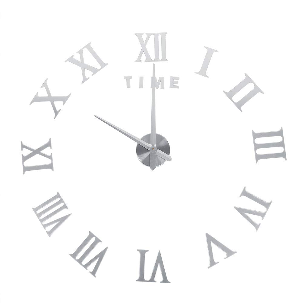 Amazon Co Jp 時計 掛け時計 壁掛け時計 デジタル時計 Diy壁掛け時計 高級diyの壁掛け時計3dローマ数字ステッカーホームアートモダンクロック ホーム キッチン