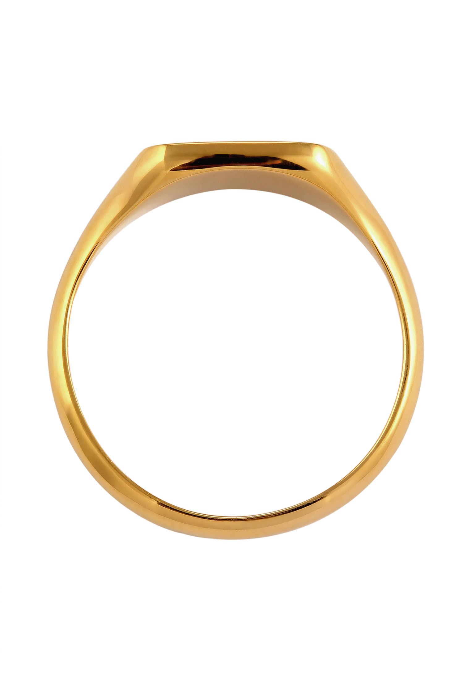 Kuzzoi Anillo de sello para hombre pulido de plata de ley 925 chapado en oro clásico anillo de plata maciza para hombres en tamaño 60 – 66, 0603742725