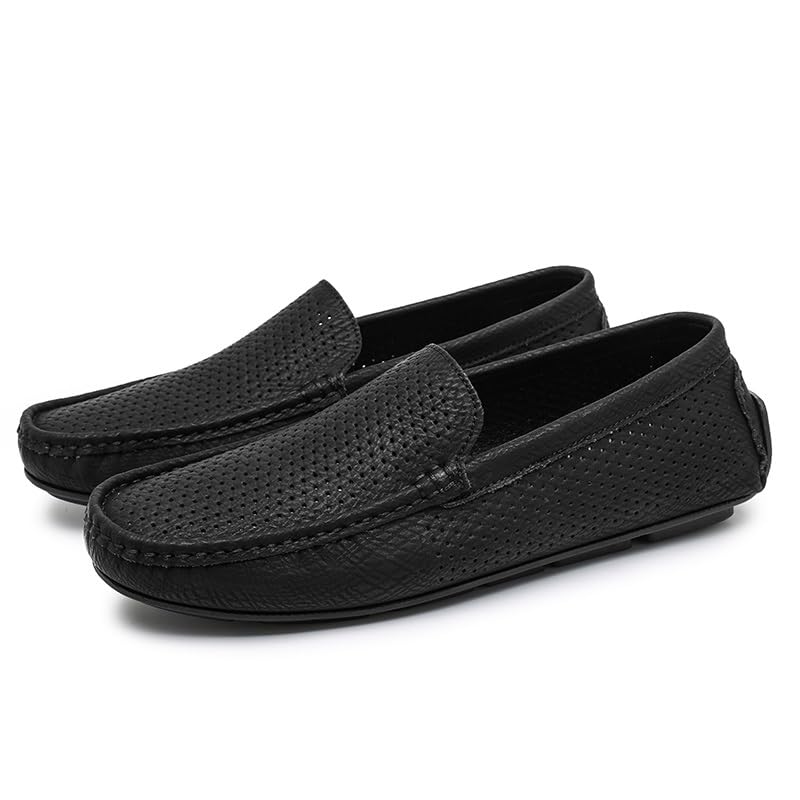 Loafers for Men Round Toe Breathable Perforated PU LeatherDriving Style Loafer3