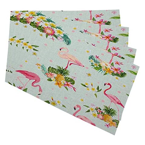 Mugod Pink Flamingo Decorative Placemats Set Cover