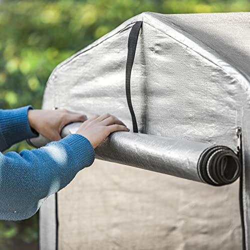 SoBuy Fahrradgarage wetterfest Geräteschuppen für 1-2 Fahrräder Carport Zelt mit UV-Schutz Fahrradschuppen für Regenschutz Terrasse Motorrad Garage Gartenhaus mit Aluminiumrahmen 120x163x176cm KLS11