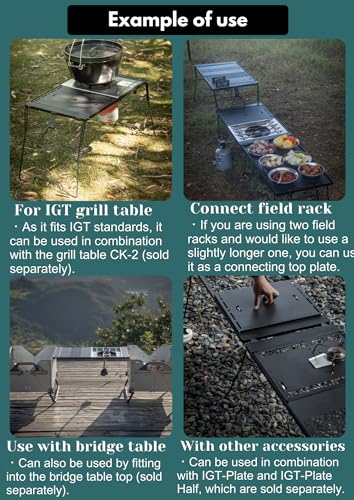camping moon Cubierta para Quemador Plano IGT Placa Superior Puente Mesa Tapa Acero Inoxidable Negro CK-25BK miniatura 5
